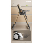 Scaun de masa cu inaltime reglabila, spatar ajustabil in 4 pozitii, pliabil, brown, U-Grow - imagine 5