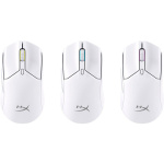 Mouse HyperX Pulsefire Haste Core 2 Wireless, rezolutie maxima 12000 DPI, conectivitate 2.4GHz Wireless / Bluetooth 5.2, polling rate pana la 1000 Hz, durata de viata baterie pana la 100 de ore in modul 2.4GHz highspeed, si pana la 200 de ore in modul Bluetooth 5.2, alb - imagine 3