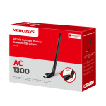 Mercusys Adaptor USB Dual Band High Gain AC1300, Standarde Wireless: IEEE 802.11 a/n/ac 5 GHz, IEEE 802.11 b/g/n 2.4 GH, Rata semnal:  5 GHz 867 Mbps, 2.4 GHz 400 Mbps, Interfata: USB 2.0,  1 antenă externă High Gain 5dBi. - imagine 2