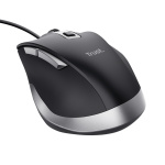 Mouse Trust Fyda cu fir, optic, interfata USB 2.0 rezolutie maxima 5000 DPI, 6 butoane, negru - imagine 3