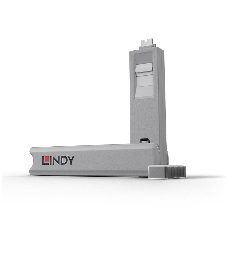 overlay_8982a9520a0c6e381da64ab8191960a6 Lindy USB Type C Port Blocker Key, pachet de 4, dimensiuni 14.52x112.5x11.25mm, alb - imagine 1