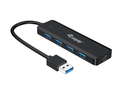 EQUIP 128959 4-Port USB 3.2 Gen 1 Hub with USB-C Adapter, 30x12.5x102mm - imagine 2