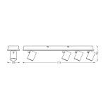Spot LED cvadruplu ajustabil Ledvance DECOR MARS, 58.5W, 5780 lm, lumina calda (3000K), IP20, 713mm, Alb, clasa energetica F - imagine 3