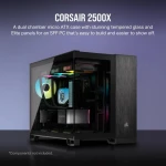 Carcasa CORSAIR 2500X Micro ATX Dual Chamber Black/Obsidian Aluminiun - imagine 6