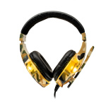 Casti cu micr . Spacer Gaming, cu fir, 2x Jack 3.5mm, USB pentru iluminare, driver 40mm, microfon pe brat, control volum pe casca, reglabile, 2m, camo verde - imagine 2