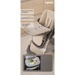 Scaun de masa cu inaltime reglabila, spatar ajustabil in 4 pozitii, pliabil, brown, U-Grow - imagine 3