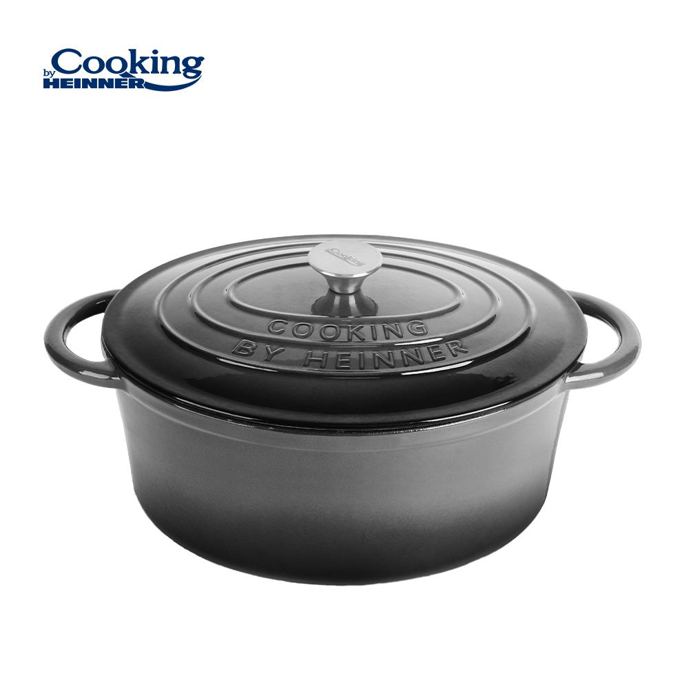 overlay_9312ade7362c4737b4c2388f71c081f2 SEMIOALA FONTA OVALA EMAILATA + CAPAC 33x26.5x11.5CM, 6L MARBLE GREY, COOKING BY HEINNER - imagine 1
