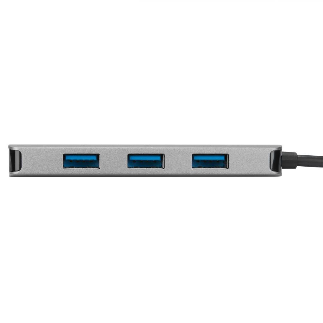 overlay_988add1fa019276b118f19da30c39b1a Hub USB Targus, USB-C la 4xUSB-A 3.0, porturi compatibile cu Windows®, MacOS® si Chromebook, argintiu - imagine 1