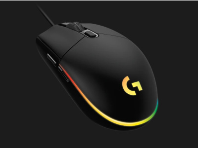Logitech mouse cu fir G102 RGB, 6 butoane, 8000 dpi, senzor optic, USB, negru