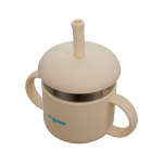 Cana din silicon cu pai si interior din inox,220 ml, U-Grow - imagine 3