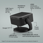 Proiector Epson EF-22B Proiector compact + stand,  cu proiecte de pana la 150", Tehnologie 3LCD, LCD 0.62", 1000 lumeni (500 mod economic), Full HD, Aspect: 16:9, Contrast: 5.000.000 : 1, Sursa lumina: Laser, Durata de viata sursa lumina: 20.000 ore, Refresh rate: 200 Hz - 240 Hz, 16.77 Milioane - imagine 2