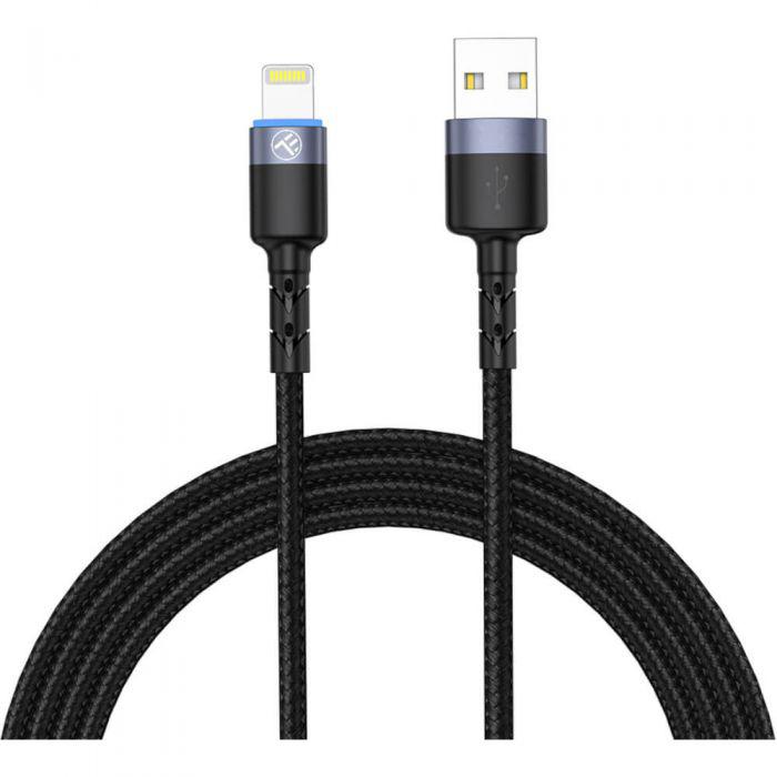 overlay_a77f39e95c276b0d3b0fe68aba5dea9e Cablu Tellur Lightning cu LED, nailon, 2m, negru - imagine 1