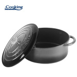 SEMIOALA FONTA OVALA EMAILATA + CAPAC 33x26.5x11.5CM, 6L MARBLE GREY, COOKING BY HEINNER - imagine 2