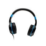 Casti cu micr. Spacer Pearl Blue, cu fir, multimedia,  2x Jack 3.5mm, microfon pe fir, driver 40mm, 20Hz - 20000Hz, pliabile, 1.8m, negru si albastru - imagine 2