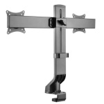 Suport monitor de birou Neomounts FPMA-D860DBLACK; pentru display-uri cu diagonale 10"-27", sistem de prindere VESA 75x75~100x100, suporta 2 ecrane, greutate maxima suportata 7kg per ecran, full motion, tilt +10°, -10°, swivel +10°, -10°, +180°, -180°; gas spring; culoare negru. Garantie 5 ani - imagine 2