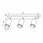 Spot triplu reglabil Vivalux KING, 3xGU10, max 3x35W, IP20, 360x55x165mm, Negru, becuri neincluse - imagine 2