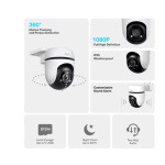 Camera Supraveghere WIFI Tp-link, wireless Tapo C500, Senzor 1/3", , REZOLUTIE: 1080p Full HD(1920 x 1080 px), IR 30M, standarde si protocoale: IEEE 802.11b/g/n, 2.4 GHz, raza vizuala 360° pe orizontală și 130° pe vertical, Compresie video: H.264, Frame Rate: 15 fps, Microfon și difuzor incorporate. - imagine 2