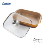 TAVA INALTA CUPTOR DIN ALUMINIU TURNAT + CAPAC 39 x 26 x 8.5 CM,  6 L, NICOLAI TAND, ORIGINI, COOKING BY HEINNER - imagine 3