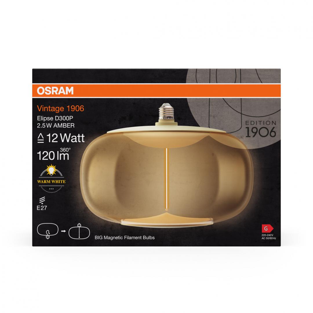 overlay_bc810cdd701c19fb6ea45ccc39d464c8 Bec LED vintage (decorativ) OSRAM Amber cu filament magnetic, E27, 2.5W (12W), 120 lm, lumina calda (2700K), clasa energetica G - imagine 1