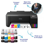 Imprimanta inkjet color CISS Epson L1270, dimensiune A4, viteza max 33ppm alb-negru, 15ppm color, rezolutie printer 5.760 x 1.440 DPI, alimentare hartie 100 coli, imprimare fara margini, interfata: USB 2.0, WI-FI, WI-FI Direct consumabile: 103 ecotank Black, Cyan, Magenta, Yellow, C13T00S14A - imagine 2