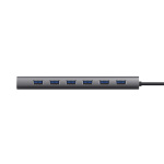 Hub Trust Halyx , 7 porturi USB 3.2 Gen 1, material aluminiu, input USB- C, output USB-A 7, gri - imagine 6