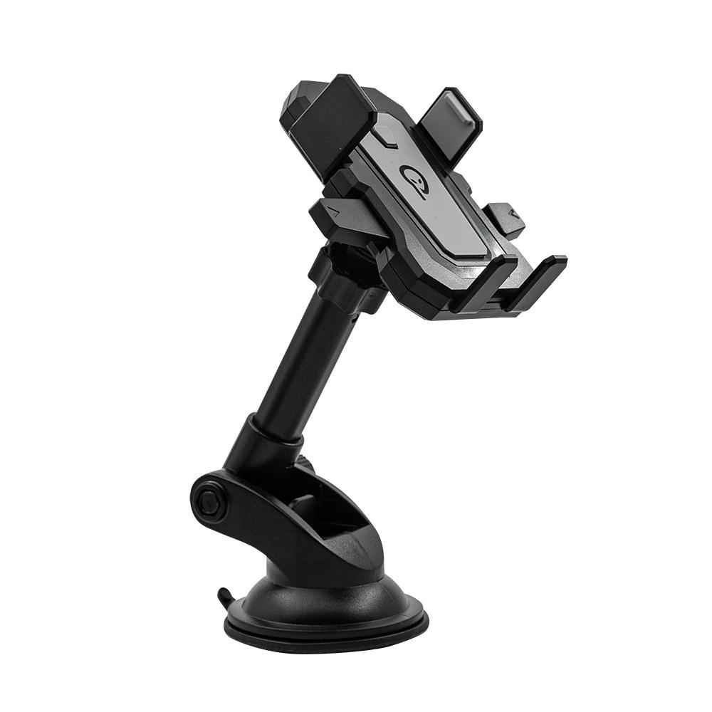 overlay_cbcadea4079eee6620bca3527147586a Suport auto SPACER pt. SmartPhone, fixare pe bord sau geam prin ventuza, brat telescopic, sistem auto-lock, rotire 360 grade, negru - imagine 1
