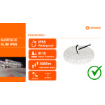 Plafoniera LED pentru exterior cu senzor de miscare Ledvance SURFACE SLIM ROUND 350, 35W, 3680 lm, lumina neutra (4000K), IP65/IK10,  Ø350x55mm, Alb - imagine 3