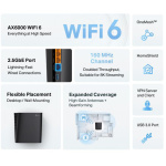 TP-LINK WIFI 6 Router Gigabit, ARCHER AX80, Dual-Band, Standarde: IEEE 802.11ax/ac/n/a 5 GHz, IEEE 802.11ax/n/b/g 2.4 GHz, viteza wireless: 5 GHz: 4804Mbps, 2.4 GHz: 1148 Mbps, 4× Antene performante Dual-Band, interfata: 1× Port WAN/LAN de 2.5 Gigabit, 1× Port WAN/LAN Gigabit, 3× Porturi LAN - imagine 4