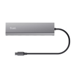 Hub Trust Halyx, 5 porturi USB-C 3.2 gen 1: 1 USB-C 100W PD port / 4 USB-C data ports, USB PD 3.0, gri - imagine 3