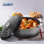 SEMIOALA FONTA OVALA EMAILATA + CAPAC 33x26.5x11.5CM, 6L MARBLE GREY, COOKING BY HEINNER - imagine 5