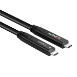 Cablu Lindy 10 m USB 3.2 Gen 1 & DP 1.4 Type C, latime de banda suportata 5Gbps (USB 3.2 Gen 1), 16.2Gbps (DP 1.4, 2 lanes), rezolutie maxima 4K 3840x2160@30Hz, negru - imagine 2