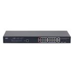Dahua Managed Switch 18 porturi, 16 porturi POE, Gigabit, Port 1-16:16 × 10M/100M/1000MBase-T (PoE), Port 17-18:2 × 10M/100M/1000MBase-T (uplink) (combo), Port 17-18:2 × 1000M SFP (uplink)(combo), 1 × Console port, Managed L2, Capacitate switch: 56 Gbps, Packet Forwarding Rate: 29.76 Mpps - imagine 3