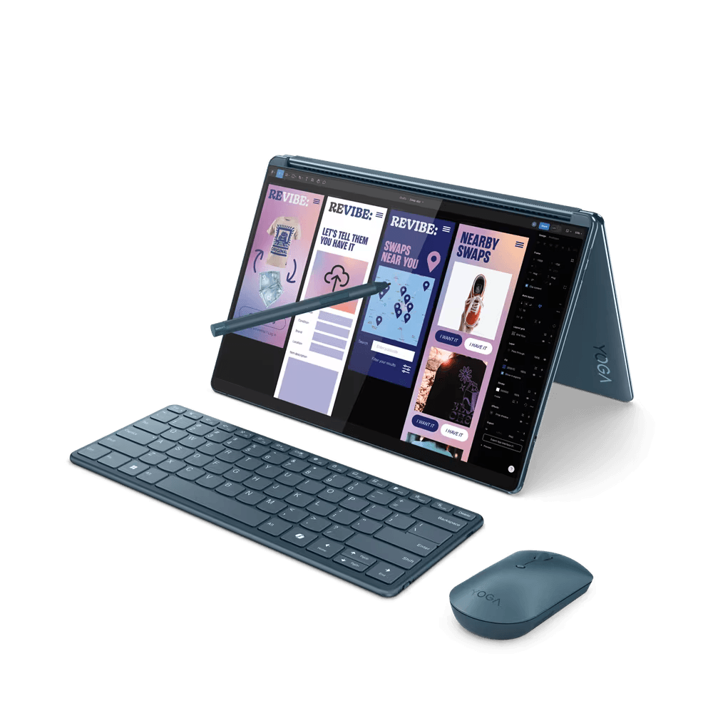 overlay_dd70cc934997b28e92bdd13231527437 Laptop Lenovo Yoga Book 9 13IMU9 cu procesor Intel® Core™ Ultra 7 155U pana la 4.8GHz, 2 x 13.3", 2.8K, OLED, Touch, 16GB DDR5, 1TB SSD, Intel® Graphics, Windows 11 Home, Tidal Teal, 3y on-site, Premium Care - imagine 1