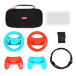 Pachet accesorii Trust pentru conosola Nintendo Switch, pachetul contine: husa de transport, 2 x prinderi Joy-Con, 2 x volan, sticla securizata pentru Switch, sticla securizata pentru Switch OLED, stand de incarcare, cablu USB-C-A, manual de utilizator - imagine 2