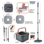 SET CURATENIE MOP ROTATIV 360 MEGA CLEAN, HEINNER CARE - imagine 8