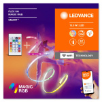 Kit Banda LED RGB inteligenta Ledvance SMART+ Wifi FLEX Magic cu Telecomanda, 15.5W, 220-240V, 350lm/m, lumina alba si color (2700-6500K), dimabila, reglare individuala a fiecarui segment, IP20, 3 metri