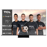 Televizor Smart QLED TCL 75C845 190,5 cm (75") 4K Ultra HD Wi-Fi Negru
