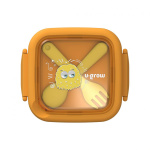 Caserola 2in 1 cu lingurita si furculita, galbena ,U-Grow - imagine 2