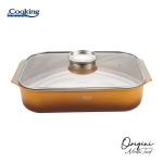 TAVA INALTA CUPTOR DIN ALUMINIU TURNAT + CAPAC 39 x 26 x 8.5 CM,  6 L, NICOLAI TAND, ORIGINI, COOKING BY HEINNER - imagine 2