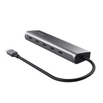 Hub Trust Halyx, 5 porturi USB-C 3.2 gen 1: 1 USB-C 100W PD port / 4 USB-C data ports, USB PD 3.0, gri - imagine 4