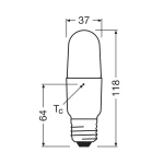 Bec LED Osram Parathom Stick, E27, 9.5W (75W), 1055 lm, lumina neutra(4000K), Ø3.6cm - imagine 2