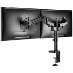 Brat de birou pentru monitor Neomounts, poate sustine 2 monitoare cu diagonala display 17-27", suporta pana la 14kg per monitor, full motion, +45°, -45° inclinatie, +90°, -90° swivel, +180°, -180° rotatie,  VESA min 75x75, VESA max 100x100, reglabil pe inaltime: 7,3-48,1 cm, negru. Garantie 5 ani - imagine 3