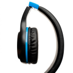 Casti cu micr. Spacer Pearl Blue, cu fir, multimedia,  2x Jack 3.5mm, microfon pe fir, driver 40mm, 20Hz - 20000Hz, pliabile, 1.8m, negru si albastru - imagine 4