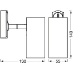 Spot cu montaj pe sina Ledvance TRACKLIGHT L CYLINDER, 1xGU10 (neinclus), max 35W, IP20, reglabil, Ø55x140mm, Alb - imagine 3