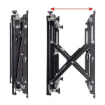 Suport perete cu pop-out B-Tech pentru ecrane cu diagonale intre 42"-120", greutate maxima suportata 125kg, VESA min. 200x100, VESA max. 400x400, distanta maxima de la perete 29.3 cm, sistem Push to open/push to close, se poate monta atat pe perete cat si pe bara, negru - imagine 2