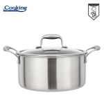 SEMIOALA INOX+CAPAC STICLA IN 3 STRATURI 28x13 CM, 7 L, TITANIUM3, COOKING BY HEINNER - imagine 2