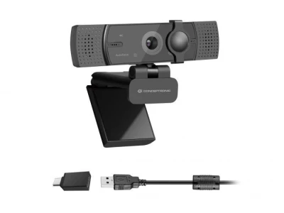 Conceptronic AMDIS07B 4K Ultra HD Autofocus Webcam with Dual Microphone, 103 x 55 x 44 mm - imagine 3