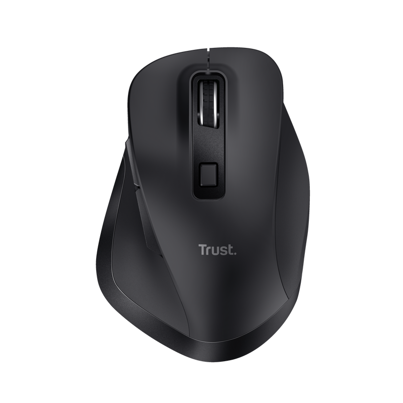 overlay_f775749a7168b88a6128f2af92e7786d Mouse Trust Fyda ergonomic, reincarcabil, wireless RF 2.4GHz, USB2.0, 6 butoane, rezolutie 2400 DPI, negru - imagine 1